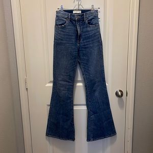 Abercrombie ultra high rise flare jeans medium wash